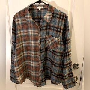 Plaid Button-Up Shirt